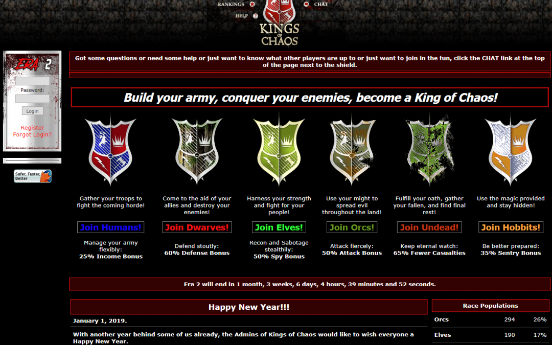 Kings of Chaos – Web Redesign