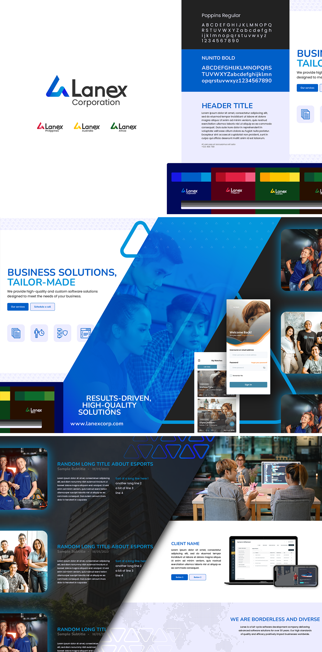 Lanex stylescape defining color, typography, and imagery direction (May 2023)